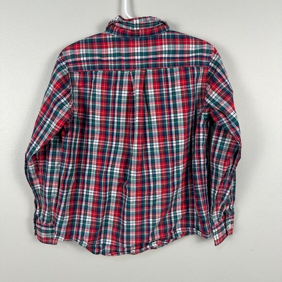 Janie and Jack Boys 6 Plaid Long Sleeve Button Down Shirt Christmas Holiday Red - Picture 2 of 3